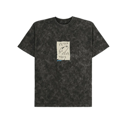 Hoomans Fetch This 2.0 Acid Wash Tshirt for Men and Women (Black)