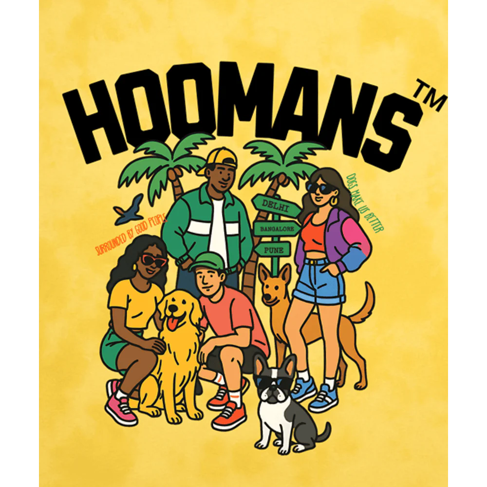 Hoomans Good Company Tye Dye T-Shirt for Men and Women (Yellow)