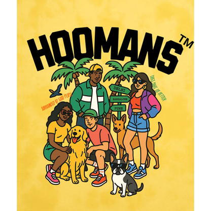 Hoomans Good Company Tye Dye T-Shirt for Men and Women (Yellow)