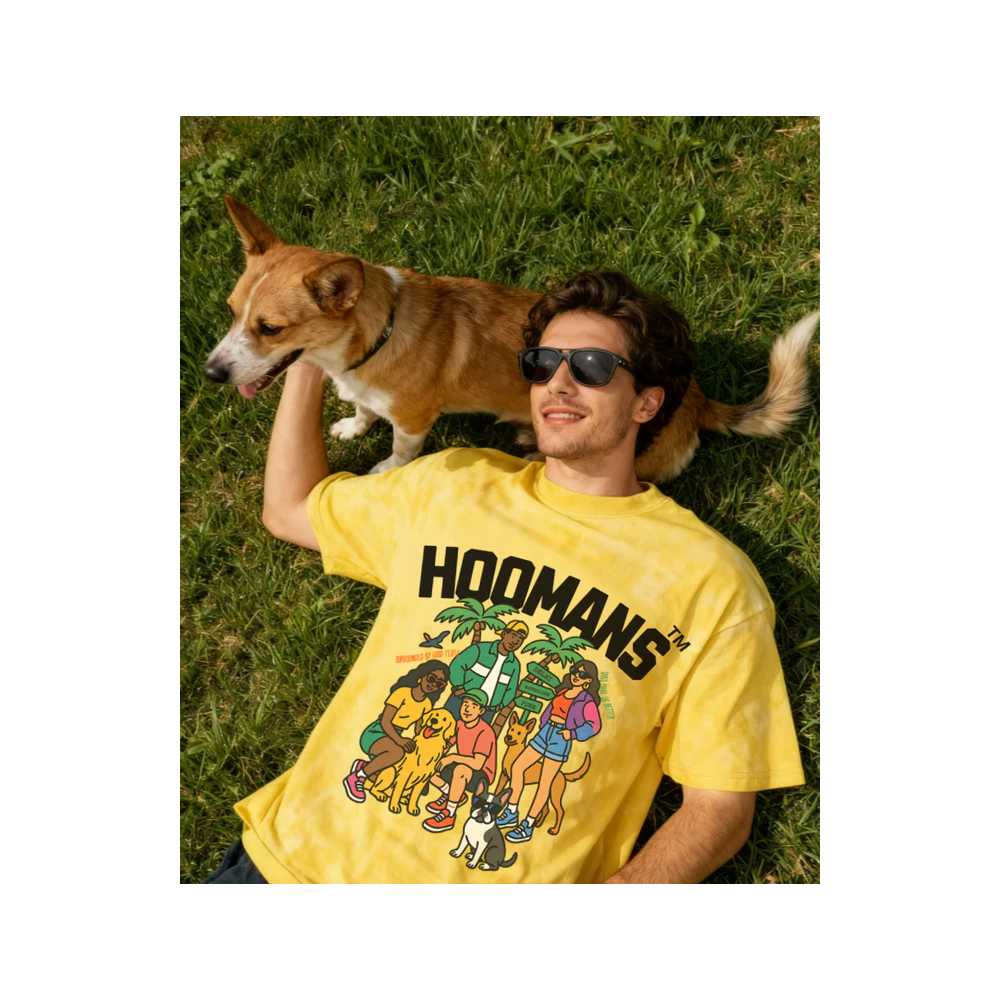 Hoomans Good Company Tye Dye T-Shirt for Men and Women (Yellow)