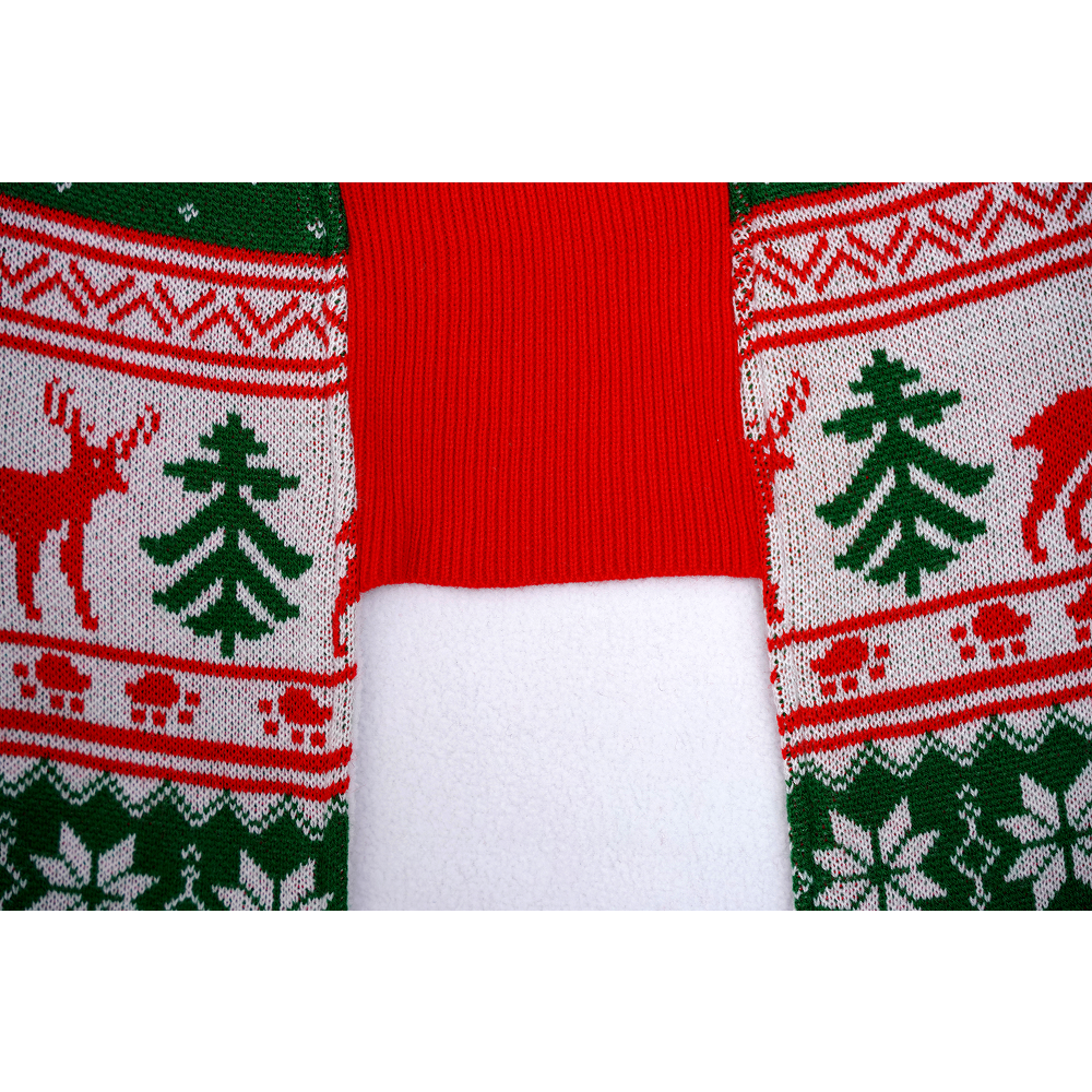 Petsnugs Nordic Knit Sweater for Dogs and Cats (Red/White/Green)