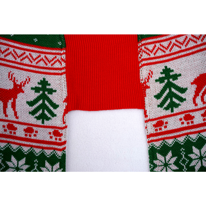Petsnugs Nordic Knit Sweater for Dogs and Cats (Red/White/Green)