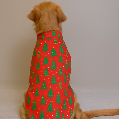 15 Furries Pine Tree Mendous Joy Shirt for Dogs (Red)