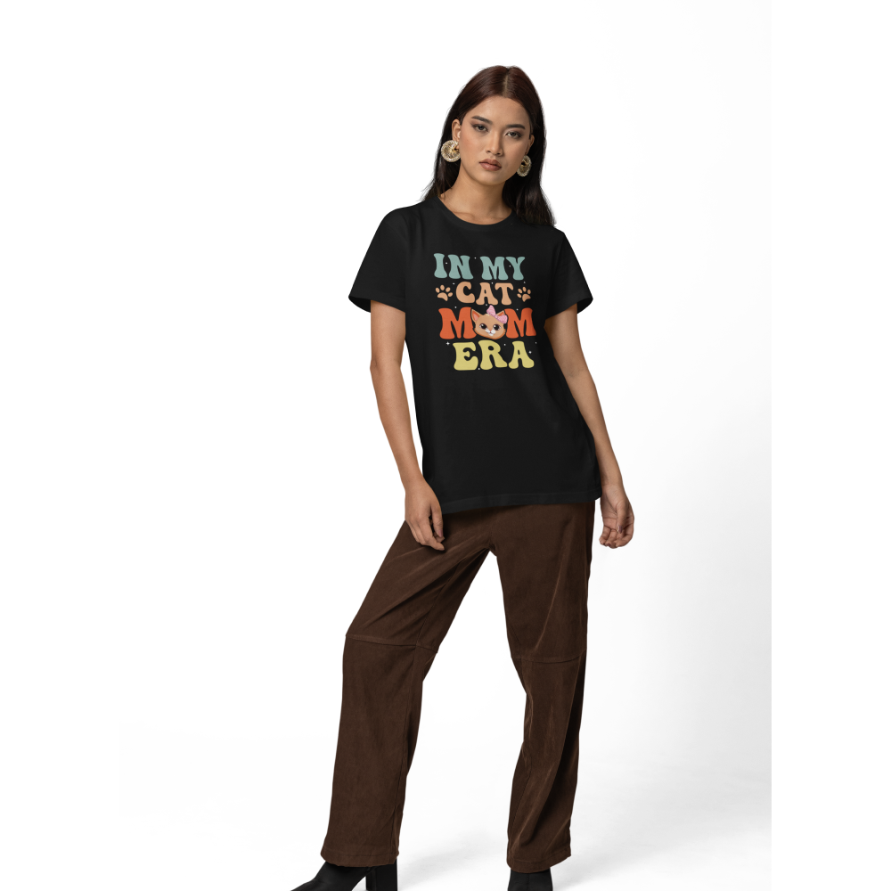 Seek Buy Love In My Cat Mom Era Tshirt (Black)