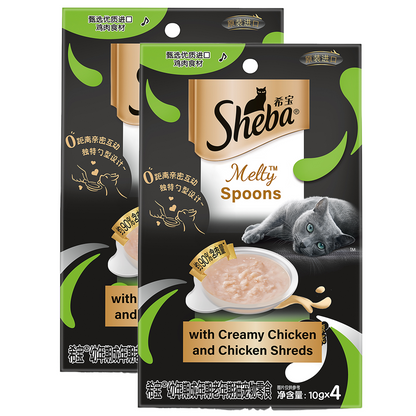 Sheba Melty Spoons Creamy Chicken & Chicken Shred Lickable Creamy Cat Treats