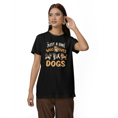 Seek Buy Love Just A Girl who Loves Dog Tee (Black)