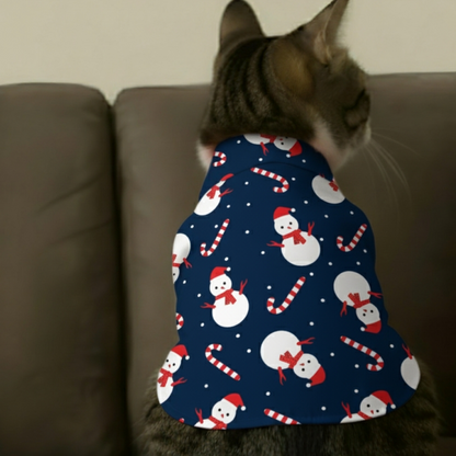 15 Furries Snowman Shirts for Cats(Dark Blue)