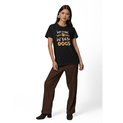 Seek Buy Love Just A Girl who Loves Dog Tee (Black)