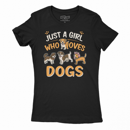 Seek Buy Love Just A Girl who Loves Dog Tee (Black)