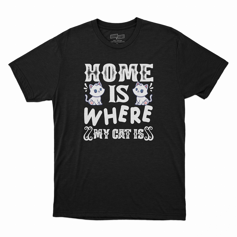 Seek Buy Love Home is Where my Cat is Unisex Tee