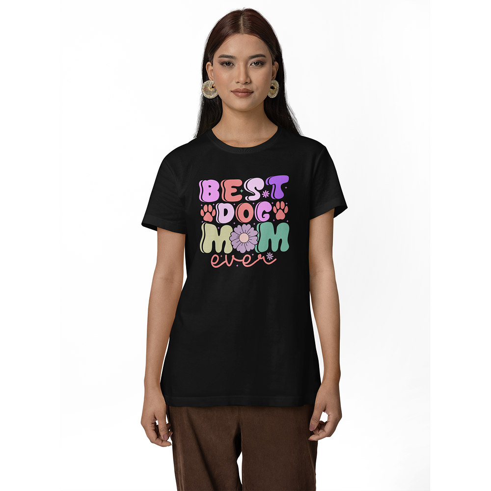 Seek Buy Love Best Dog Mom Ever Tshirt (Black)