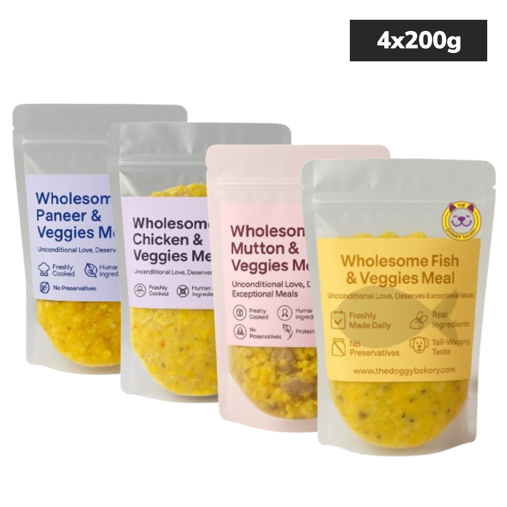 The Doggy Bakery Chicken, Mutton, Fish, Paneer and Veggies Home Meal Combo for Dogs