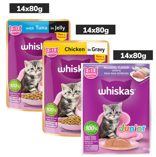 Whiskas Kitten Wet Food Value Combo |Chicken, Tuna & Mackerel
