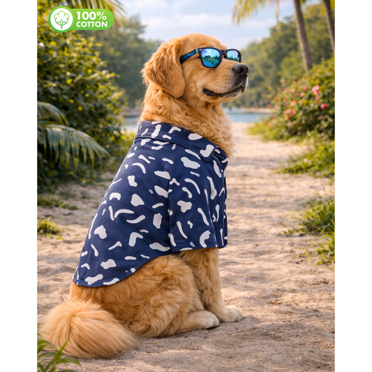 15 Furries Abstract Cotton Shirts for Dogs (Navy Blue)
