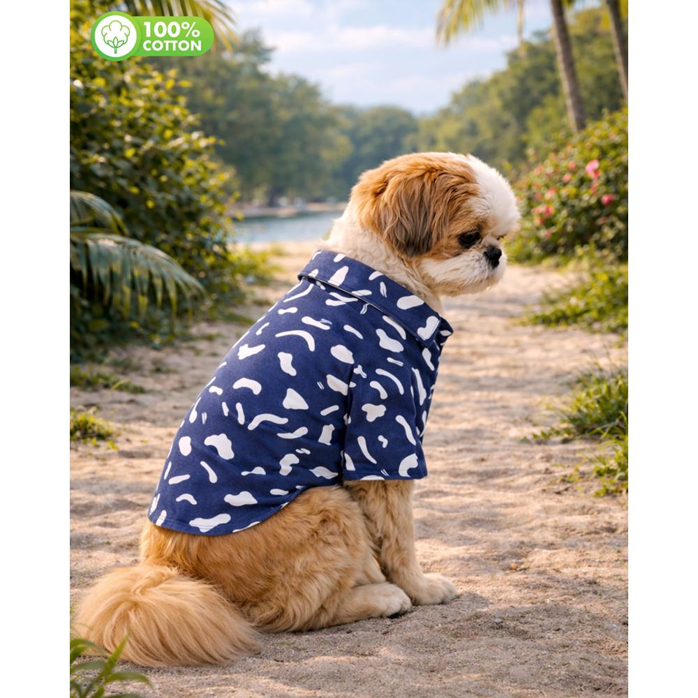 15 Furries Abstract Cotton Shirts for Dogs (Navy Blue)