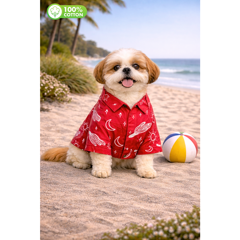 15 Furries Universe Printed Cotton Shirts for Dogs (Red)