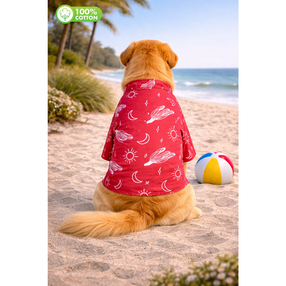 15 Furries Universe Printed Cotton Shirts for Dogs (Red)