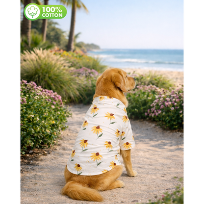 15 Furries Sunflower Printed Cotton Shirts for Dogs (Yellow)