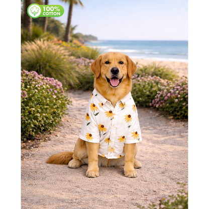 15 Furries Sunflower Printed Cotton Shirts for Dogs (Yellow)