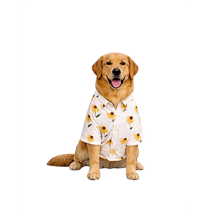15 Furries Sunflower Printed Cotton Shirts for Dogs (Yellow)
