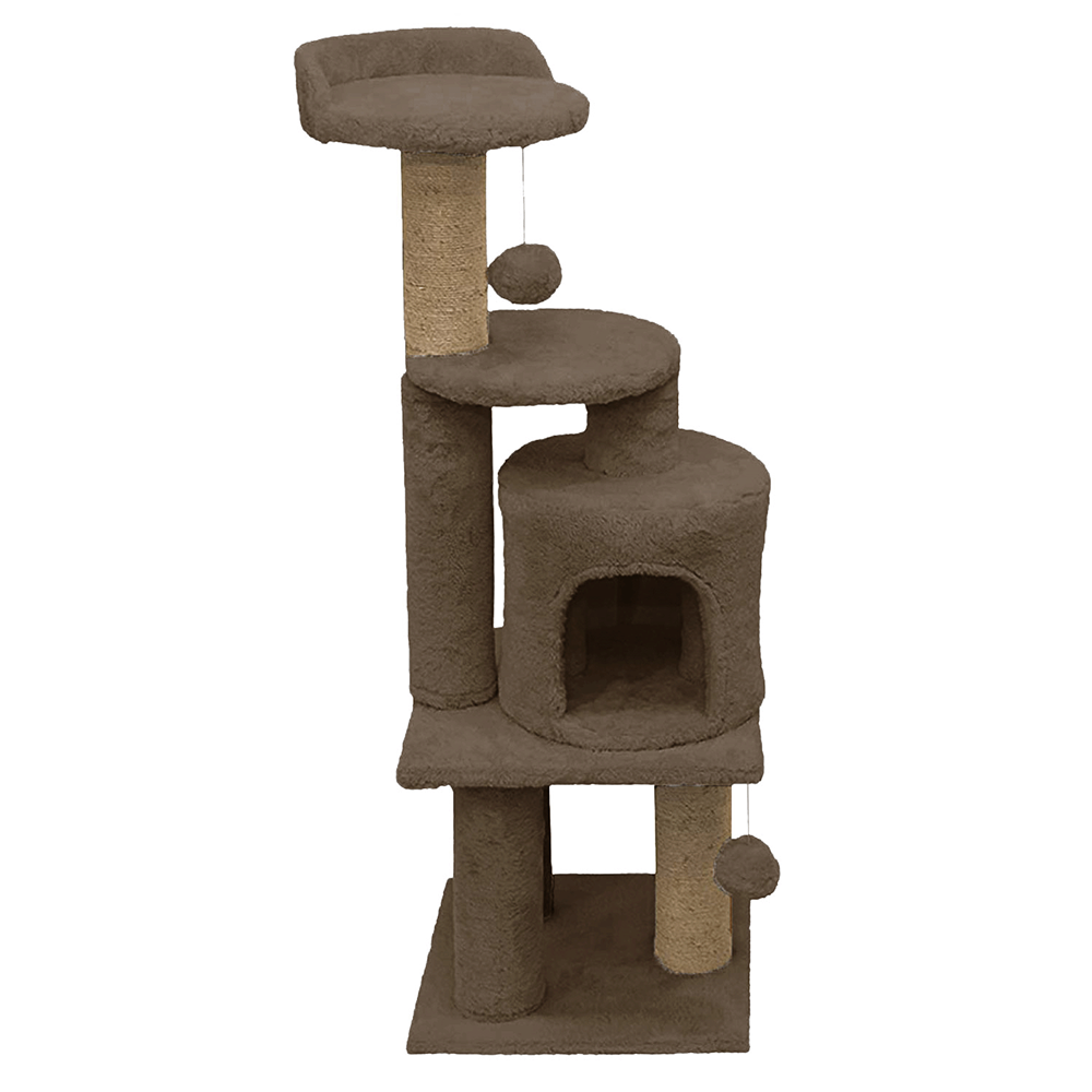 Furrlovers 3 Floor Soft Fur Scratching Post & Cat Tree with Natural Sisal Rope