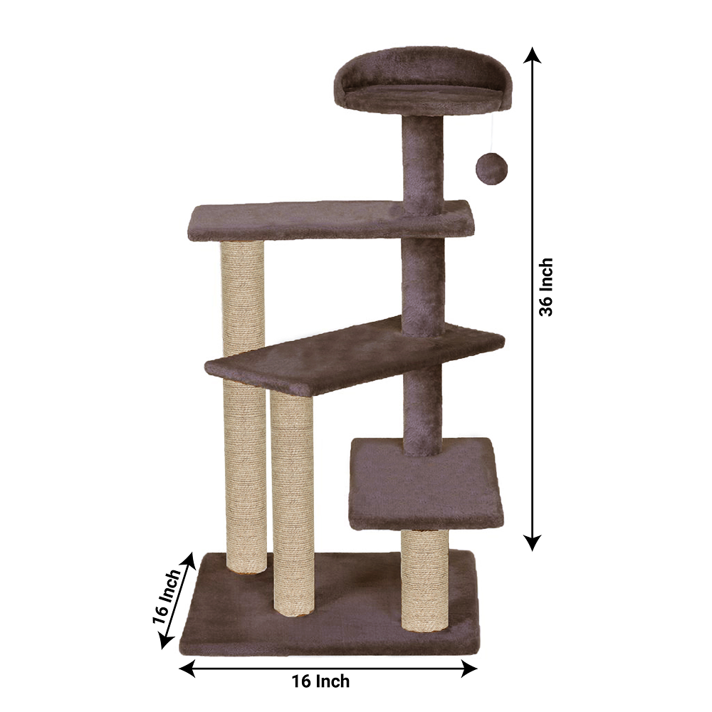 Furrlovers 3 Tier Stairs with Scratching Posts Cat Tree with Plush Bed
