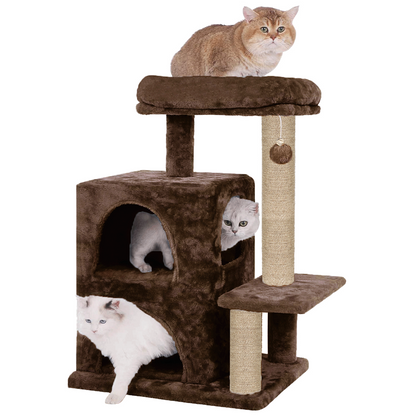 Furrlovers Activity Kitten Tree with Fur Fabric Condo and Jute Rope Post