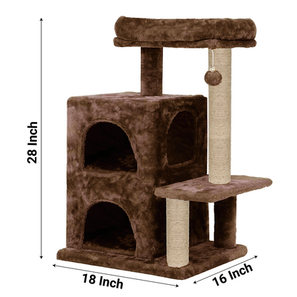 Furrlovers Activity Kitten Tree with Fur Fabric Condo and Jute Rope Post
