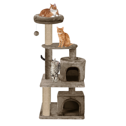Furrlovers Activity Kitten Tree with Fur Fabric Condo Top Perch and Jute Rope Posts (Brown)