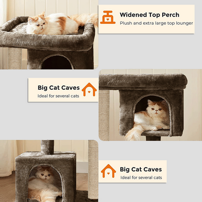 Furrlovers Activity Kitten Tree with Plush Fur Fabric and Detachable Bed (Brown)
