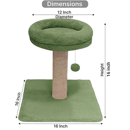 Furrlovers Fur Activity Cat Tree Scratching Post with Sisal Tower (Green)