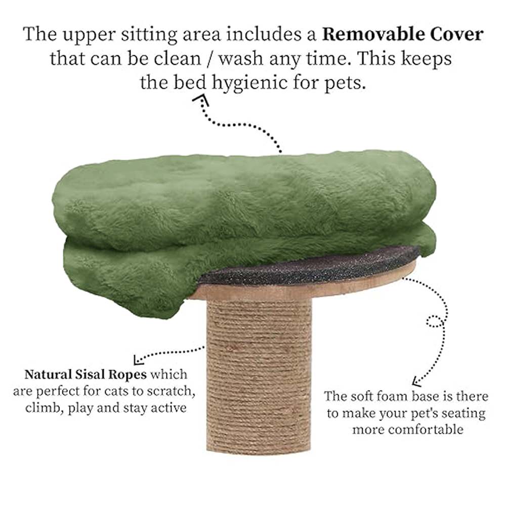 Furrlovers Fur Activity Cat Tree Scratching Post with Sisal Tower (Green)
