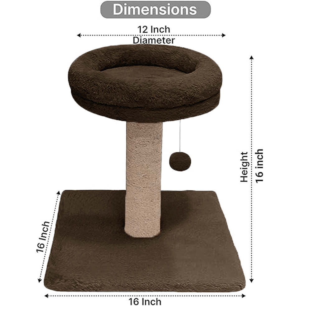 Furrlovers Fur Activity Cat Tree Scratching Post with Sisal Tower (Brown)