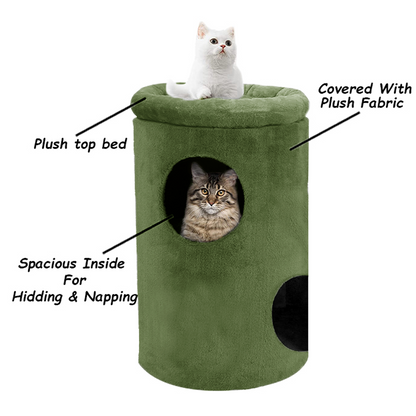 Furrlovers House with Plush Cushion for Cats (Green)