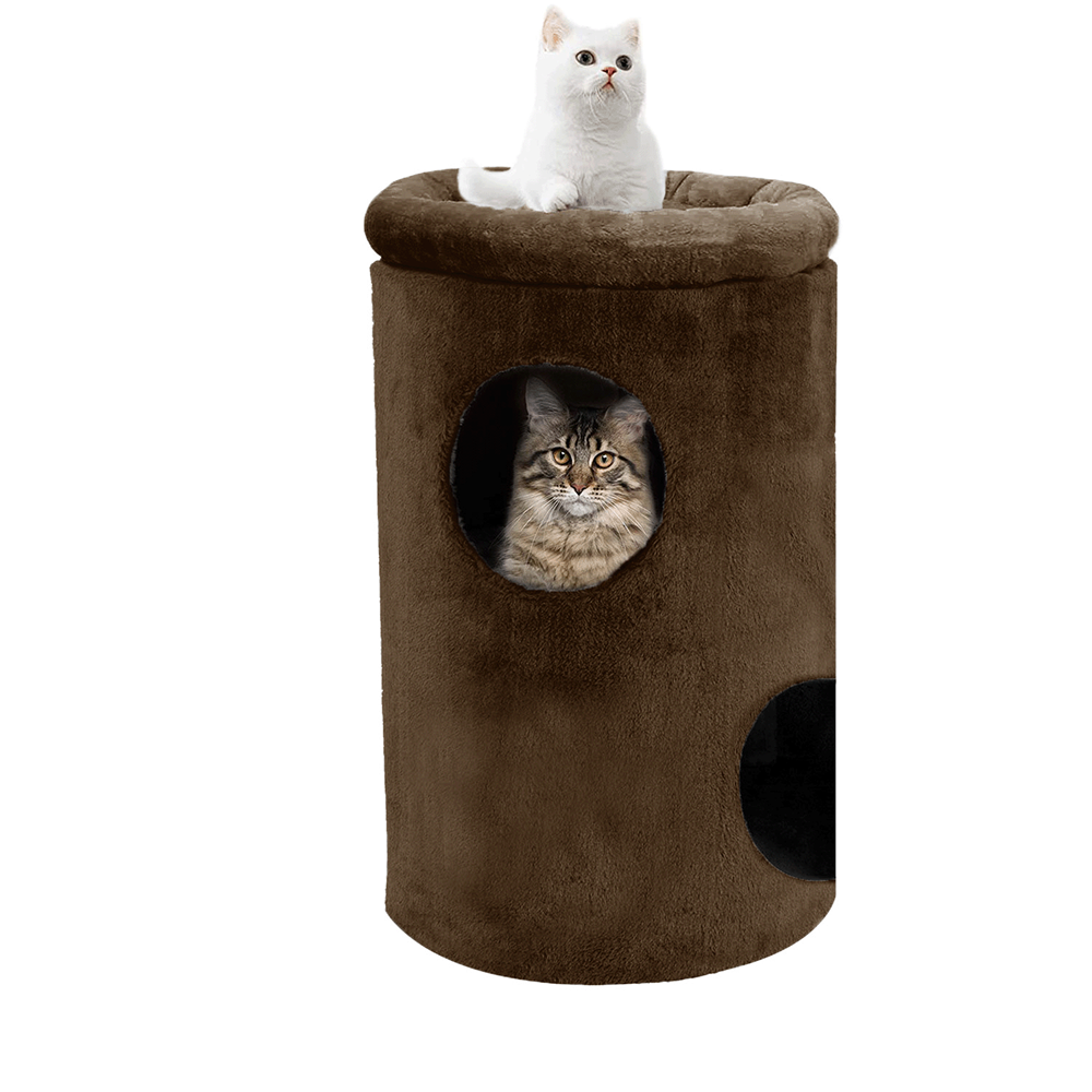Furrlovers House with Plush Cushion for Cats (Brown)