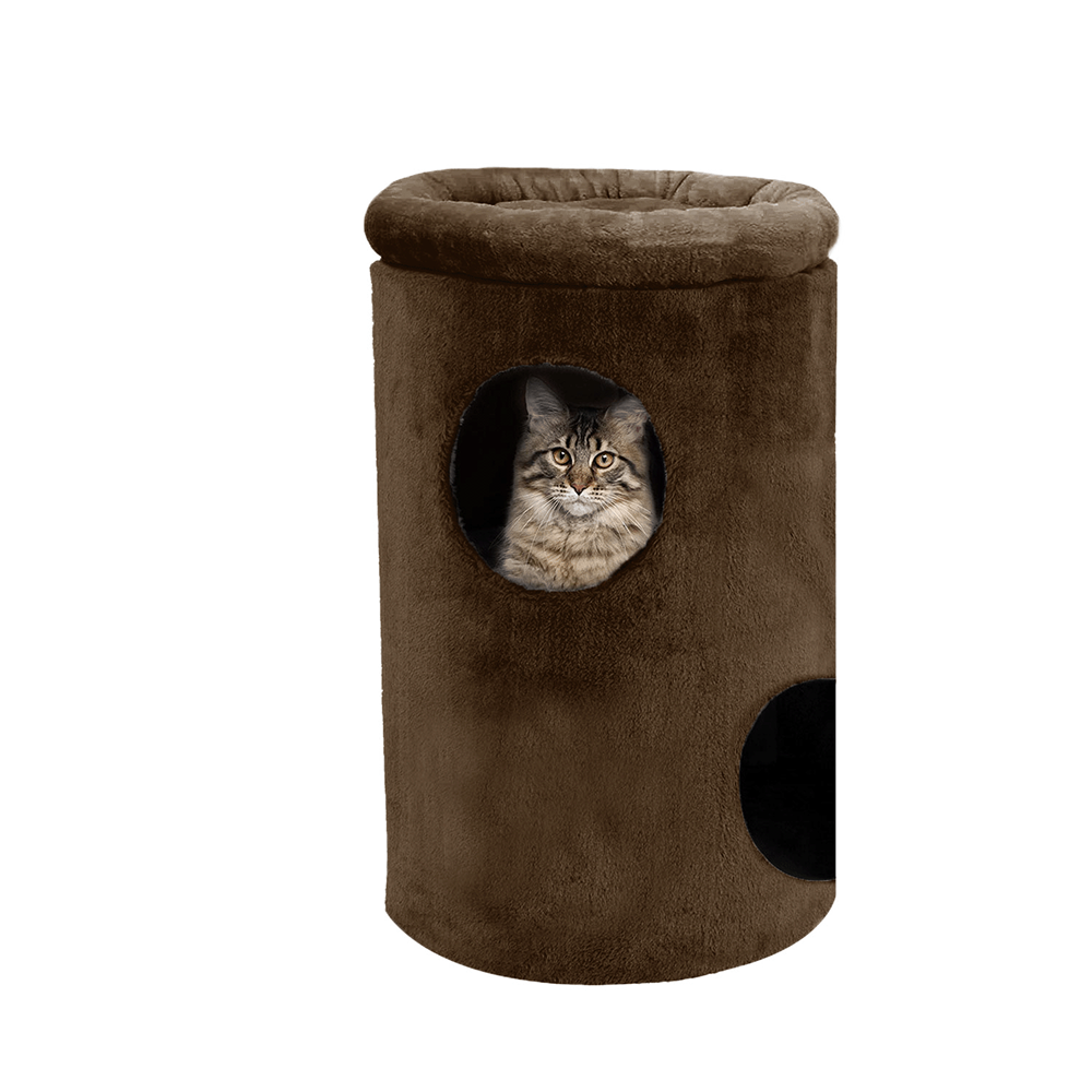 Furrlovers House with Plush Cushion for Cats (Brown)