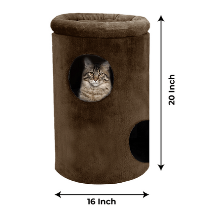 Furrlovers House with Plush Cushion for Cats (Brown)
