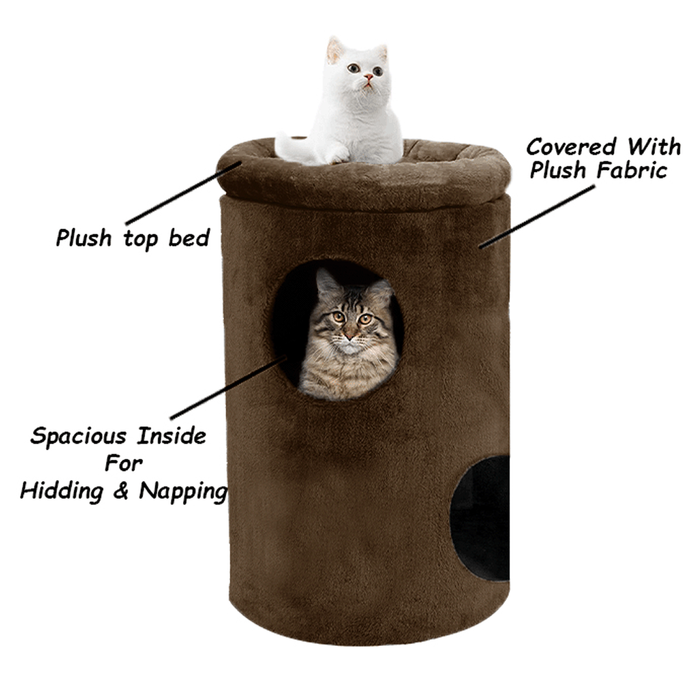 Furrlovers House with Plush Cushion for Cats (Brown)