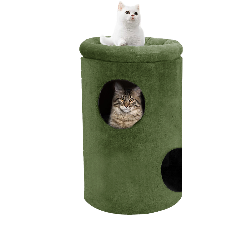 Furrlovers House with Plush Cushion for Cats (Green)