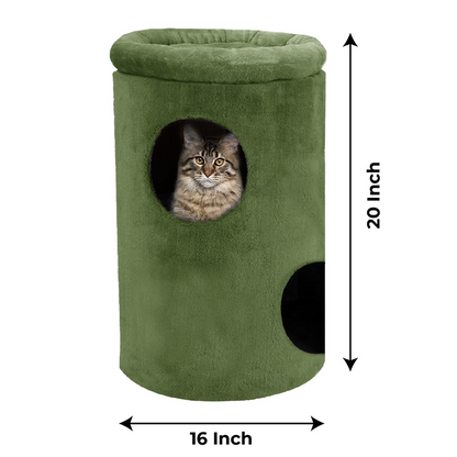 Furrlovers House with Plush Cushion for Cats (Green)