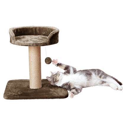 Furrlovers Jute Scratching Posts with Hanging Ball Activity Tree for Cats (Brown)