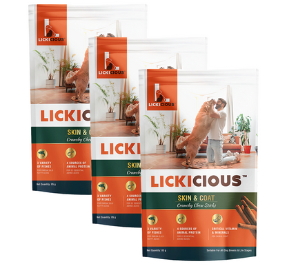 Lickicious Healthy Skin and Coat Chewy Stick Dog Treats