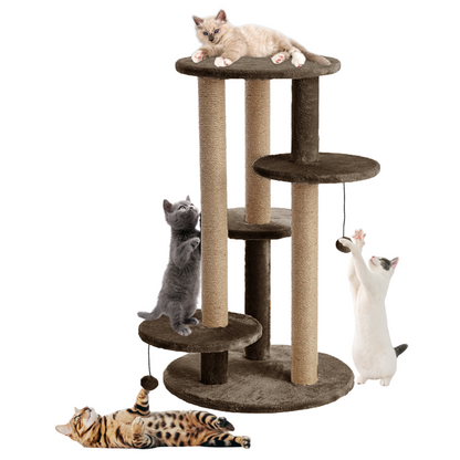 Furrlovers Multi Level Cat Tree with Scratching Posts & Platforms (Brown)