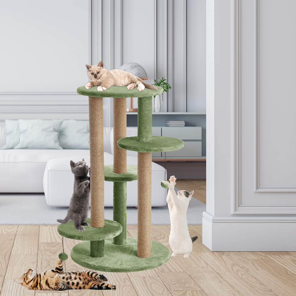 Furrlovers Multi Level Cat Tree with Scratching Posts & Platforms (Green)
