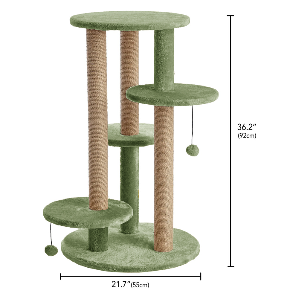Furrlovers Multi Level Cat Tree with Scratching Posts & Platforms (Green)