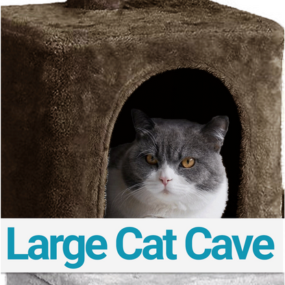 Furrlovers Multi Level Plush Cat Tree with Jute Scratching Posts & 2 Condos (Brown)