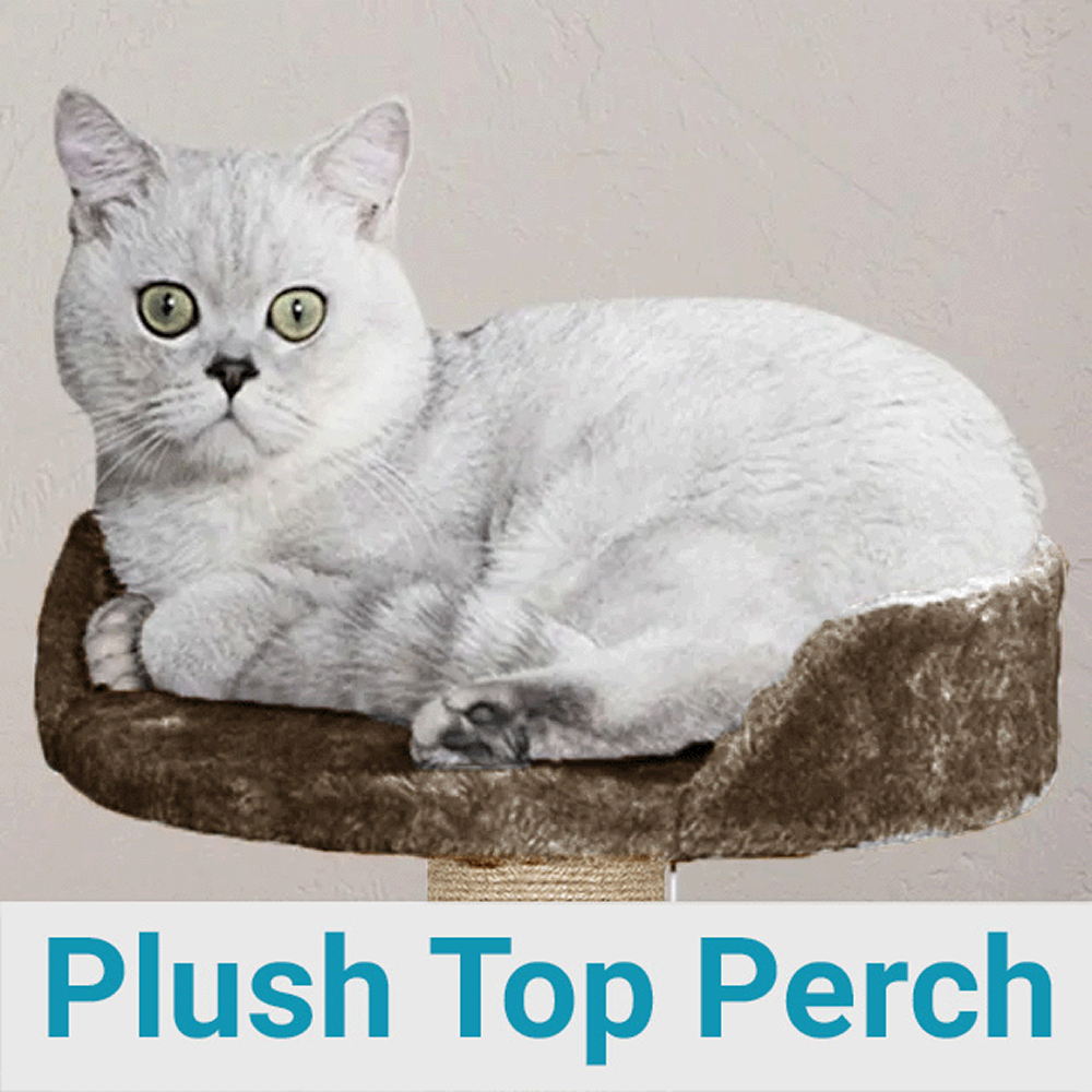 Furrlovers Multi Level Cat Tree with Plush Condo & Jute Scratching Posts (Brown)