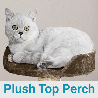 Furrlovers Multi Level Cat Tree with Plush Condo & Jute Scratching Posts (Brown)
