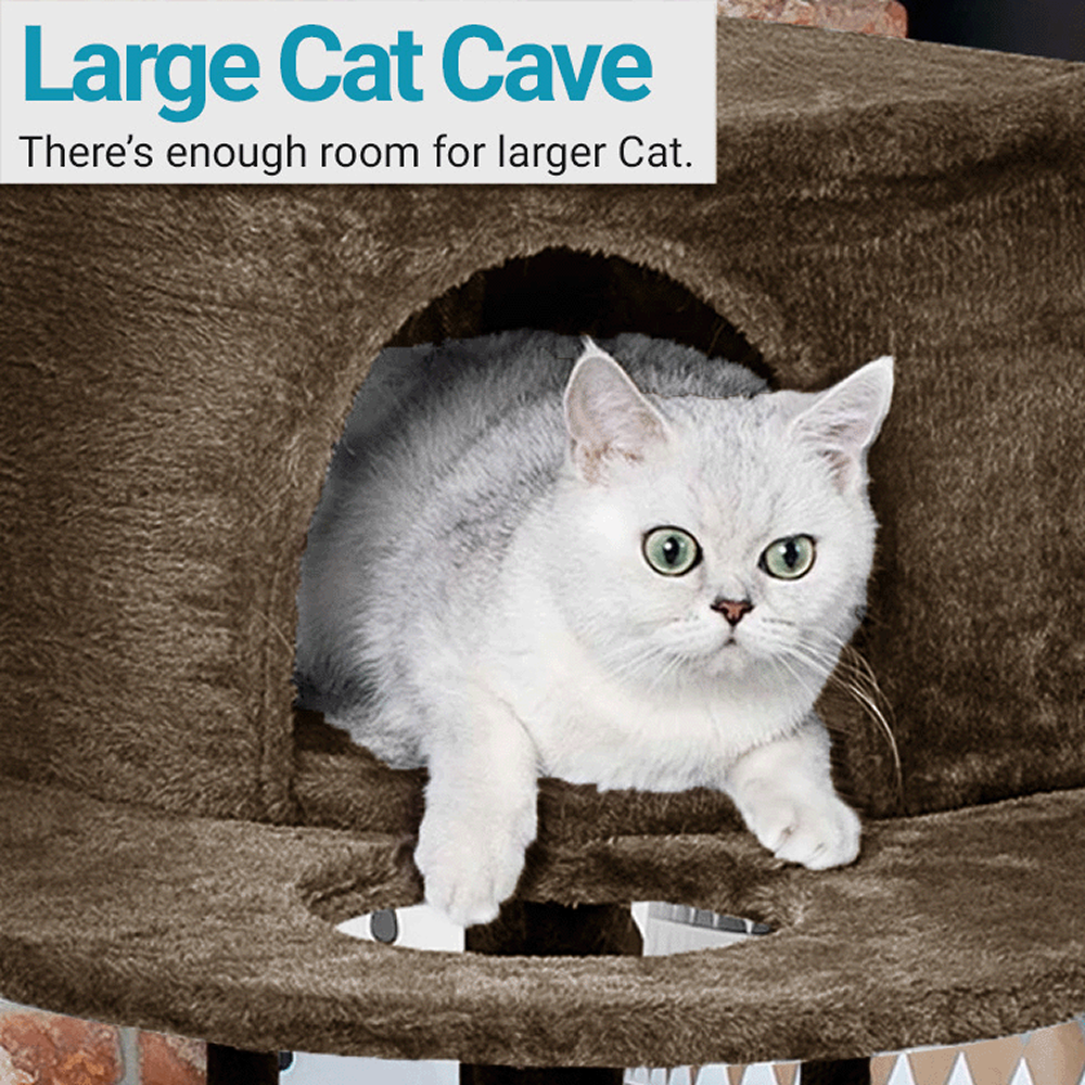 Furrlovers Multi Level Cat Tree with Plush Condo & Jute Scratching Posts (Brown)