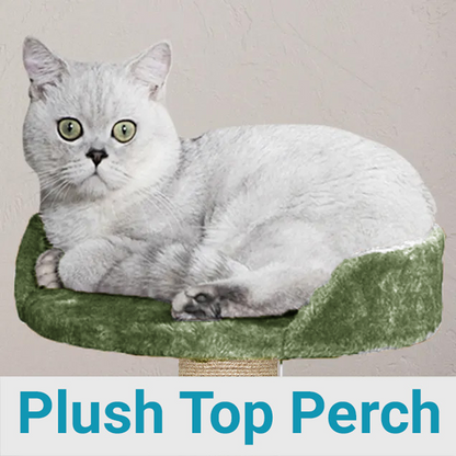 Furrlovers Multi Level Cat Tree with Plush Condo & Jute Scratching Posts (Green)